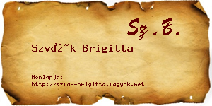 Szvák Brigitta névjegykártya